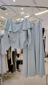 Wide Boat Neck Draped Tops With Skirts